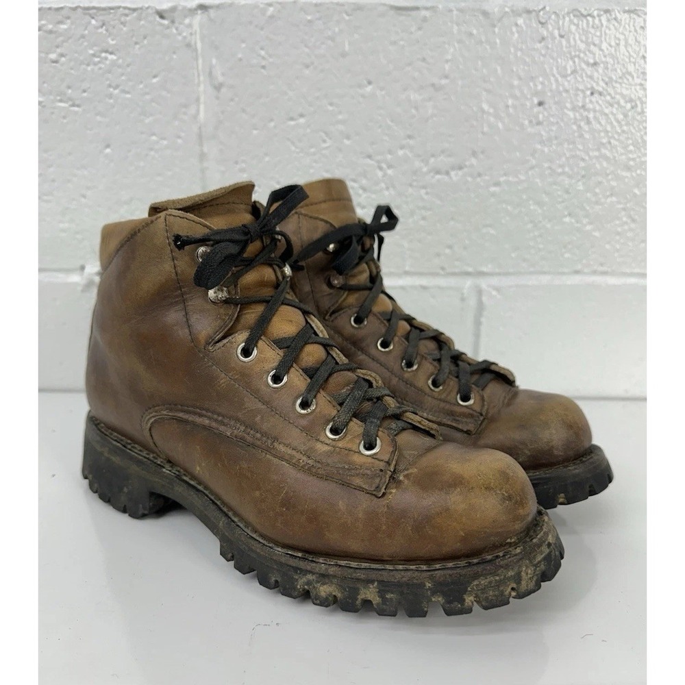 VTG Women's Alpine Hiking Boots Brown Leather Vibrant Soles / Women's 7